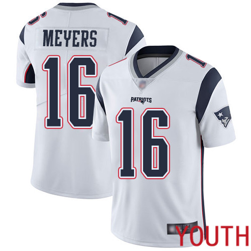 New England Patriots Football #16 Vapor Untouchable Limited White Youth Jakobi Meyers Road NFL Jersey->women nfl jersey->Women Jersey